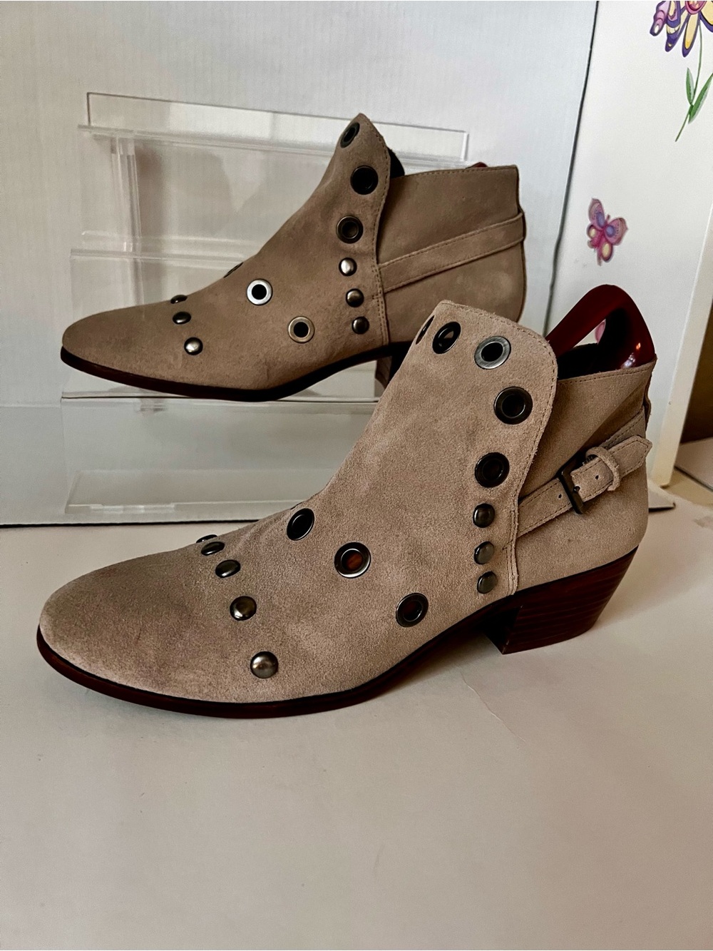 Sam Edelman Suede Studded Ankle Booties
